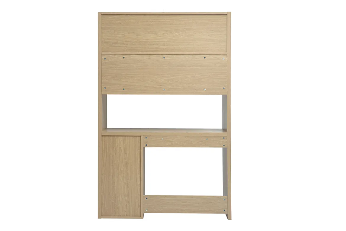 Bureau bibliothèque avec rangements finition bois clair chêne L115 cm WISSEM