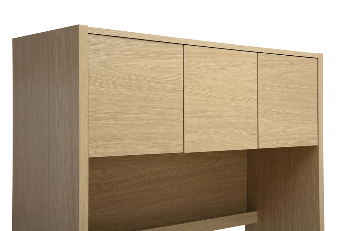 Bureau bibliothèque avec rangements finition bois clair chêne L115 cm WISSEM