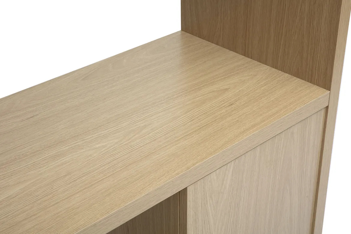 Bureau bibliothèque avec rangements finition bois clair chêne L115 cm WISSEM