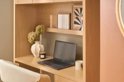 Bureau bibliothèque avec rangements finition bois clair chêne L115 cm WISSEM
