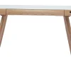 Bureau connecté multimédia avec tiroir en verre et bois clair L120 cm CLEVER