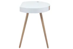 Bureau connecté multimédia verre blanc et bois clair L120 cm HANDY
