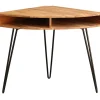 Bureau d'angle avec rangements bois massif et métal noir L75 cm GOSBY