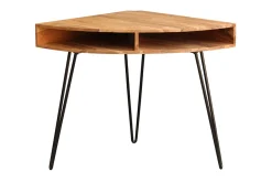 Bureau d'angle avec rangements bois massif et métal noir L75 cm GOSBY