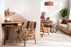 Bureau d'angle avec rangements bois massif et métal noir L75 cm GOSBY