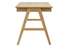 Bureau design avec rangements 2 tiroirs bois clair hévéa L120 cm BROOK