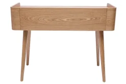Bureau design avec rangements 2 tiroirs bois clair et cannage rotin L105 cm ELSY