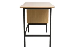 Bureau industriel finition bois chêne et métal noir avec rangements 2 tiroirs L120 cm MAXENCE