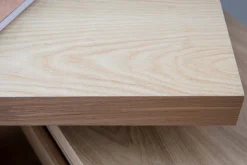 Bureau modulable design avec rangements 2 tiroirs bois clair L140-218 cm MAX