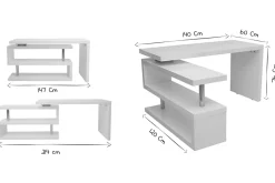 Bureau modulable design en bois clair chêne L140-214 cm MAX