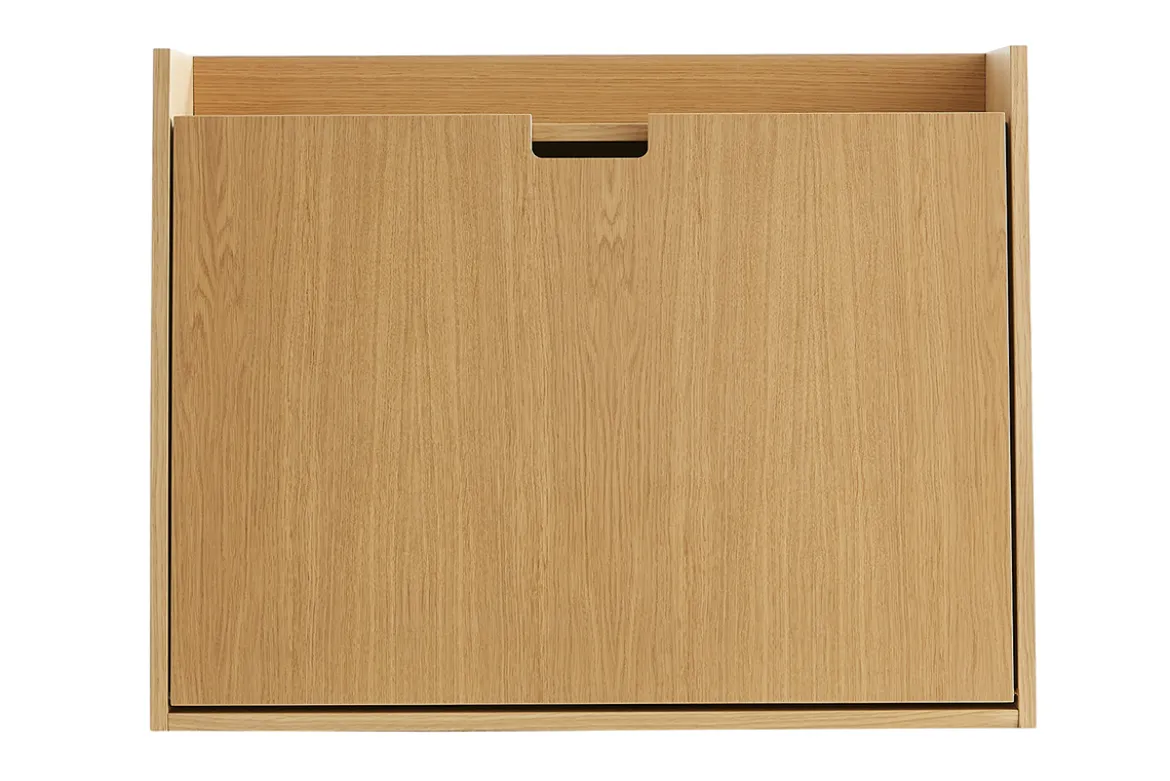 Bureau mural avec rangements scandinave bois clair chêne L78 cm GABIN