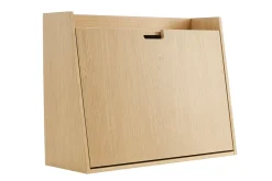 Bureau mural avec rangements scandinave bois clair chêne L78 cm GABIN