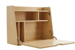 Bureau mural avec rangements scandinave bois clair chêne L78 cm GABIN