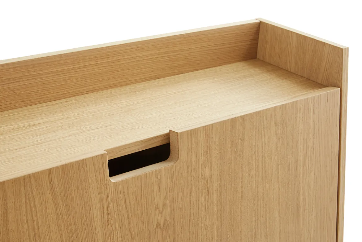 Bureau mural avec rangements scandinave bois clair chêne L78 cm GABIN