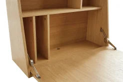 Bureau mural avec rangements scandinave bois clair chêne L78 cm GABIN