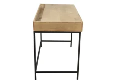 Bureau à rangements industriel bois manguier massif et métal noir L118 cm YPSTER