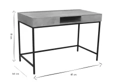 Bureau à rangements industriel bois manguier massif et métal noir L118 cm YPSTER
