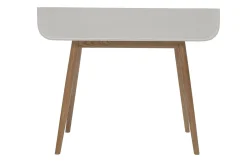 Bureau scandinave blanc et bois clair avec rangements 2 tiroirs L100 cm HALLEN