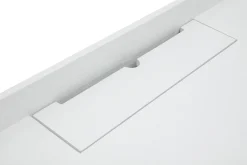 Bureau scandinave blanc et bois clair avec rangements 2 tiroirs L100 cm HALLEN