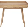 Bureau scandinave bois clair avec rangements 2 tiroirs L100 cm HALLEN