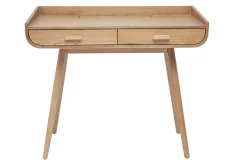 Bureau scandinave bois clair avec rangements 2 tiroirs L100 cm HALLEN