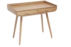 Bureau scandinave bois clair avec rangements 2 tiroirs L100 cm HALLEN