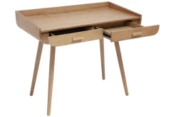 Bureau scandinave bois clair avec rangements 2 tiroirs L100 cm HALLEN