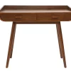 Bureau scandinave bois foncé avec rangements 2 tiroirs L100 cm HALLEN