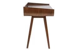 Bureau scandinave bois foncé avec rangements 2 tiroirs L100 cm HALLEN