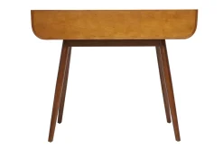 Bureau scandinave bois foncé avec rangements 2 tiroirs L100 cm HALLEN