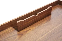 Bureau scandinave bois foncé avec rangements 2 tiroirs L100 cm HALLEN