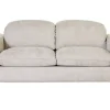 Canapé convertible avec têtières ajustables 3 places en tissu velours chenille beige NOAM