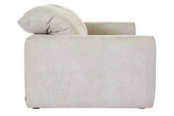 Canapé convertible avec têtières ajustables 3 places en tissu velours chenille beige NOAM