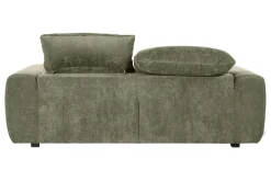 Canapé convertible avec têtières ajustables 3 places en tissu effet velours texturé vert kaki NOAM