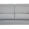 Canapé convertible avec têtières ajustables 3 places en tissu gris clair avec matelas 18 cm NORO