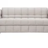 Canapé convertible design 3 places en tissu effet velours texturé beige CORTO