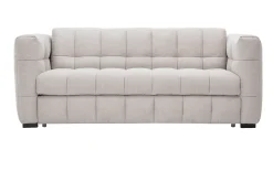 Canapé convertible design 3 places en tissu effet velours texturé beige CORTO