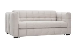 Canapé convertible design 3 places en tissu effet velours texturé beige CORTO