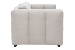 Canapé convertible design 3 places en tissu effet velours texturé beige CORTO