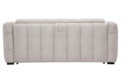 Canapé convertible design 3 places en tissu effet velours texturé beige CORTO