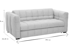 Canapé convertible design 3 places en tissu effet velours texturé beige CORTO
