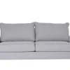 Canapé convertible design 3 places en tissu gris et métal noir GAEL