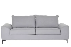 Canapé convertible design 3 places en tissu gris et métal noir GAEL