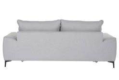 Canapé convertible design 3 places en tissu gris et métal noir GAEL
