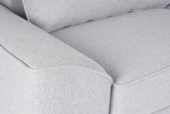 Canapé convertible design 3 places en tissu gris et métal noir GAEL