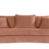 Canapé convertible déhoussable 3-4 places design haricot en tissu effet velours terre brûlée SACHA