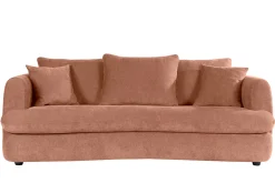 Canapé convertible déhoussable 3-4 places design haricot en tissu effet velours terre brûlée SACHA