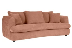 Canapé convertible déhoussable 3-4 places design haricot en tissu effet velours terre brûlée SACHA