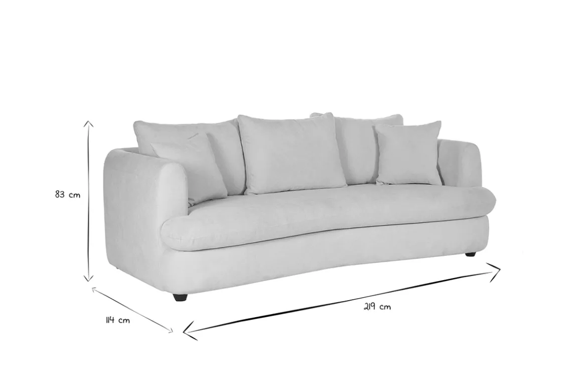 Canapé convertible déhoussable 3-4 places design haricot en tissu effet velours terre brûlée SACHA