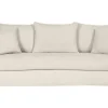 Canapé convertible déhoussable 3-4 places design haricot en tissu effet velours beige clair SACHA